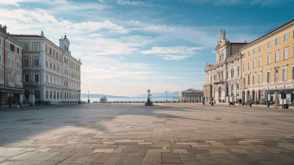 The Piazza Unità d'Italia in Trieste in Italy
