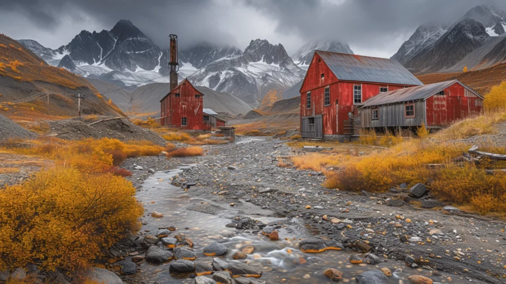 creative depiction of the Kennecott Mines in Alaska