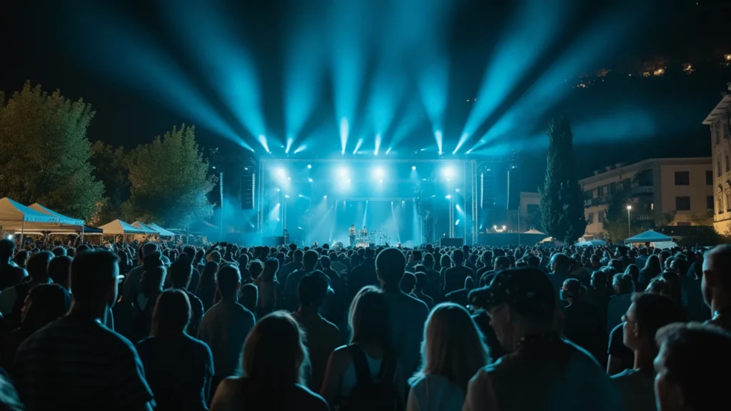 A festival concert at night