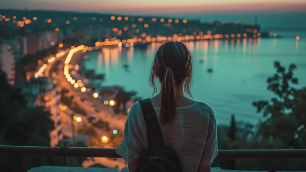 A girl looking over Varna’s coast