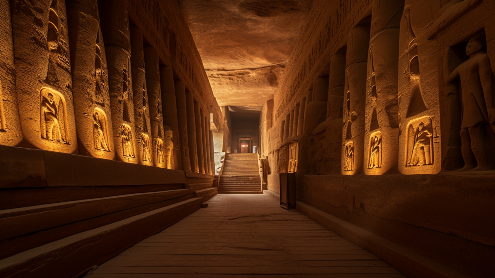 The grand interior of the Abu Simbel temples in Aswan, Egypt, a historic site that transports travelers back to the time of pharaohs.