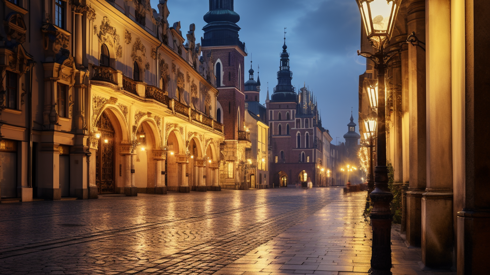 Twilight settles over the historic cityscape of Kazimierz Dolny, Poland, highlighting the architectural splendor that makes this one of Europe's top destinations.