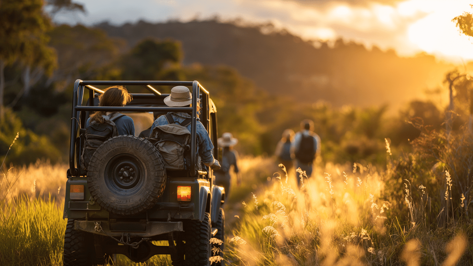 Tourists on a safari adventure