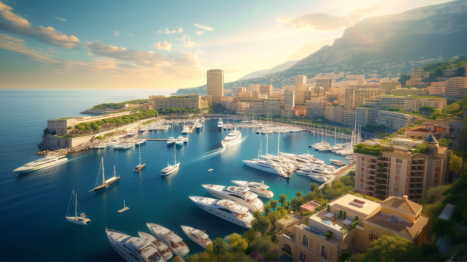 Monaco's luxurious marina filled with yachts.