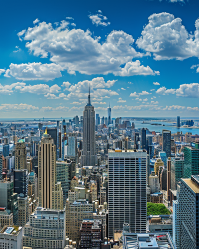 A panoramic shot of New York City during daytime