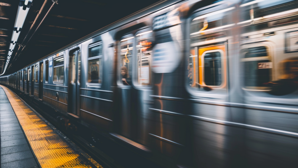 A train passing a railway in New York City