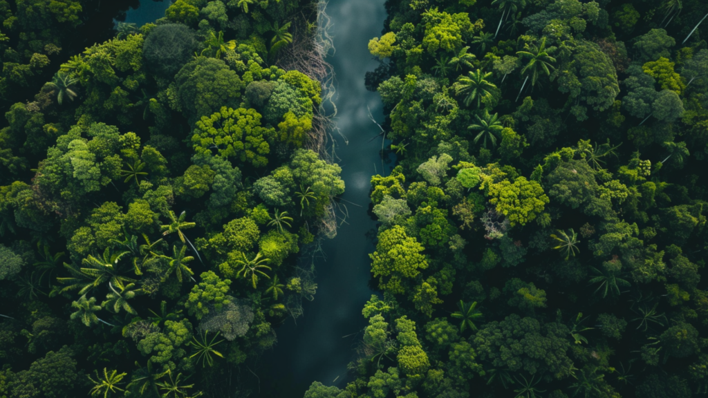 Aerial shot of the Amazon Rainforest from Brazil