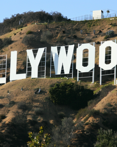 The iconic “HOLLYWOOD” sign in Los Angeles