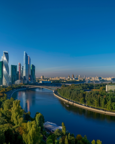 A panoramic view of Moscow during the day
