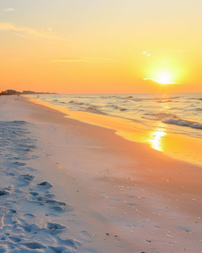 The view of the sunset in Orange Beach