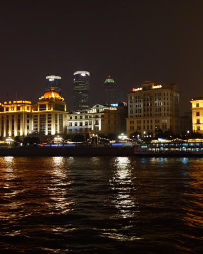 The Bund in Shanghai, China at night