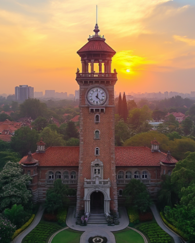 A view of the Old Clock Tower in the heart of North Macedonia