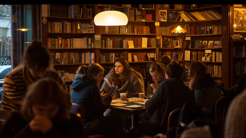 In the warm, inviting interior of Magor Cafe Book, literature aficionados delve into the world of James Joyce, their animated discussions a reflection of Skopje's vibrant literary scene and the timeless appeal of storytelling.