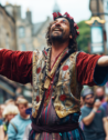 A street performer ignites medieval magic at the heart of Edinburgh's festival season.