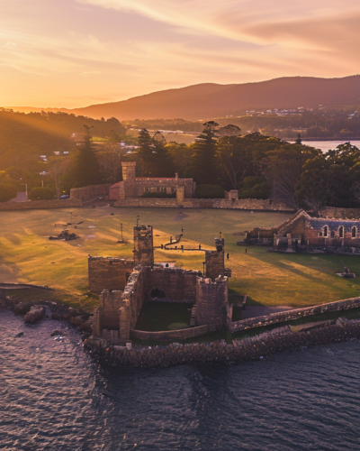 Sunset over Port Arthur, revealing beauty in isolation.