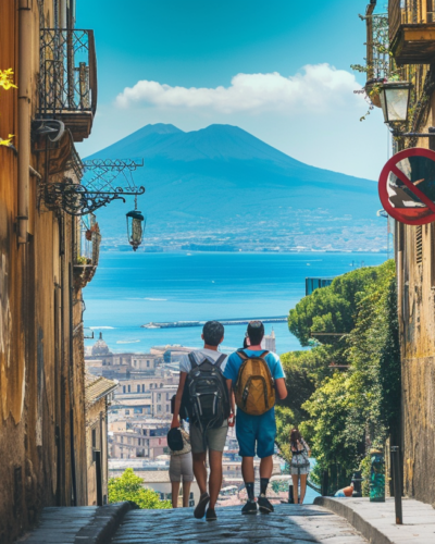 Naples: Ancient Charm with Vesuvius Looming in the Background.