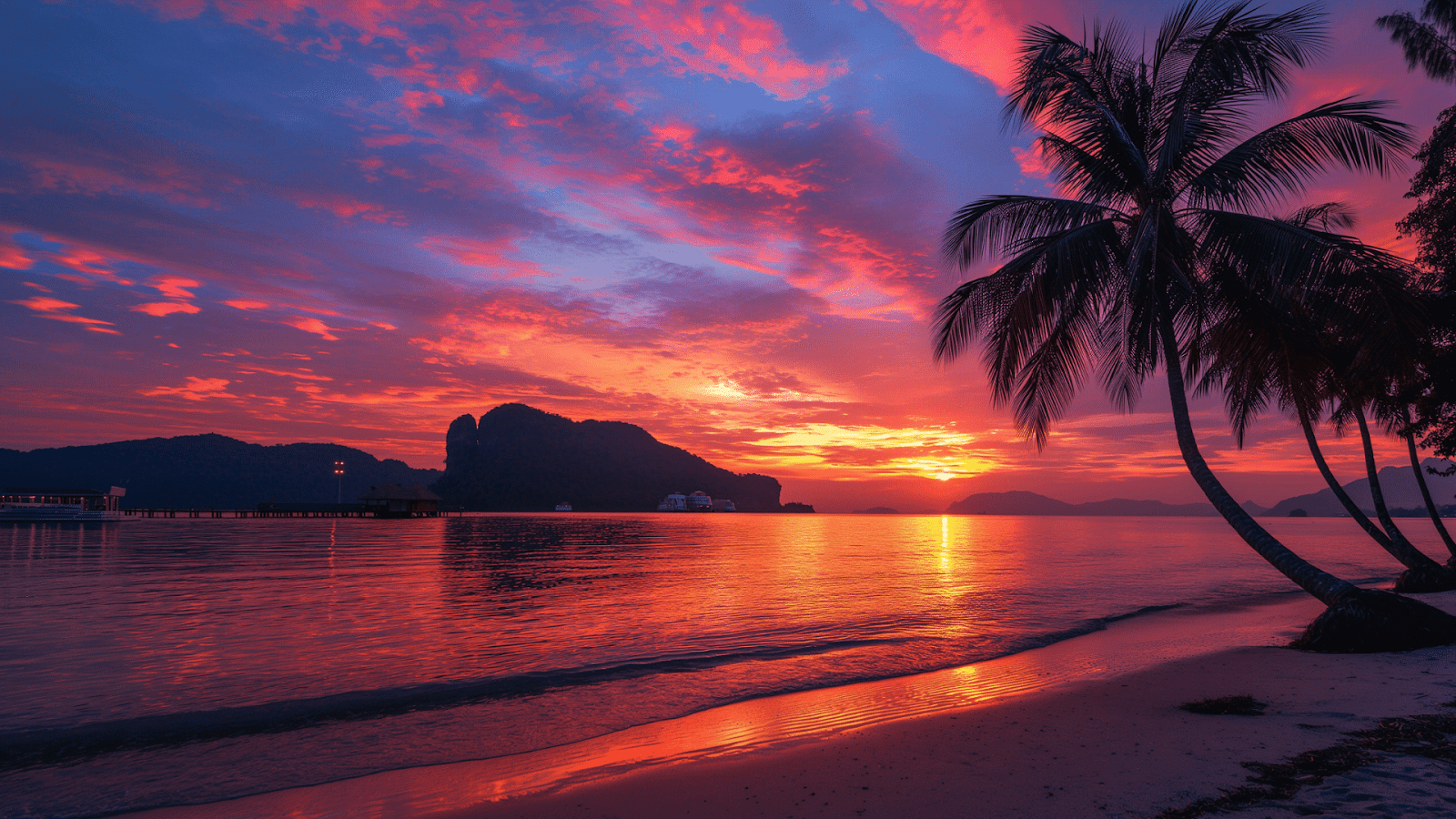 Palm trees silhouette against the serene sunsets at Asia's most beautiful beaches