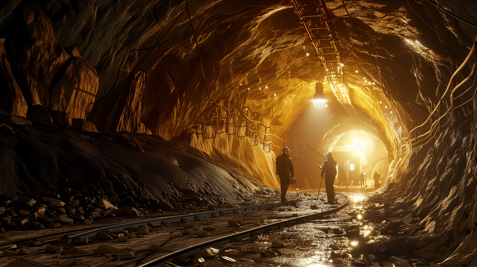 Miners working in the gold mines in La Rinconada.