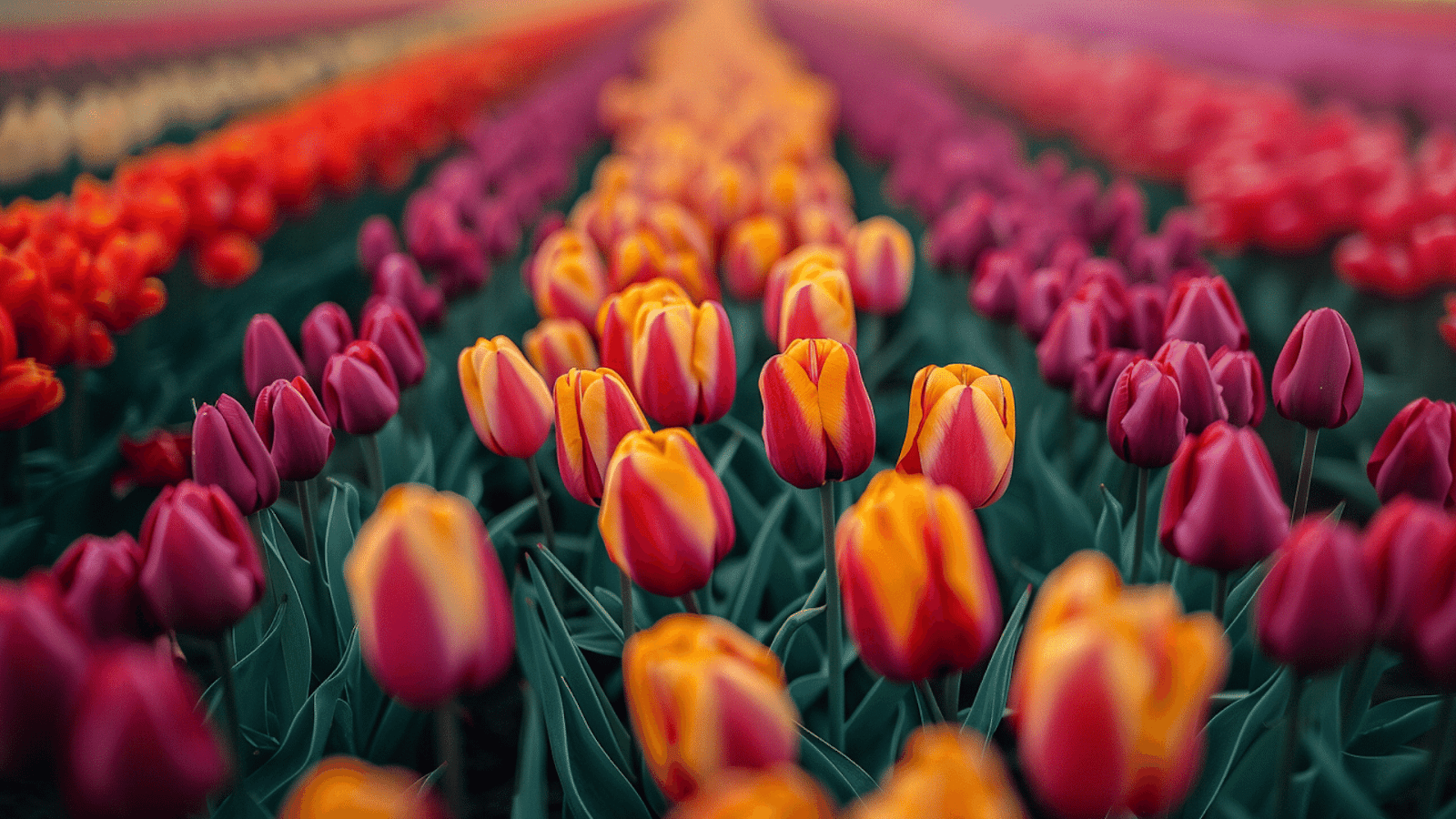 Vibrant tulip fields in bloom in the Netherlands, where to travel in Europe for spring's colorful displays