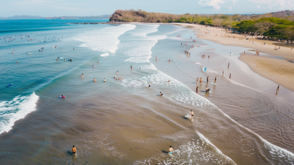 People swimming in Tamarindo Beach