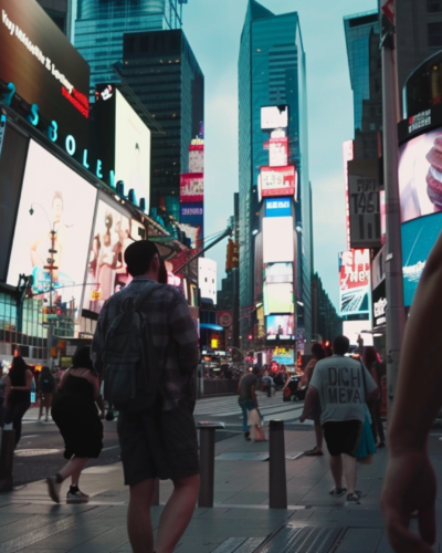 People walking along New York City