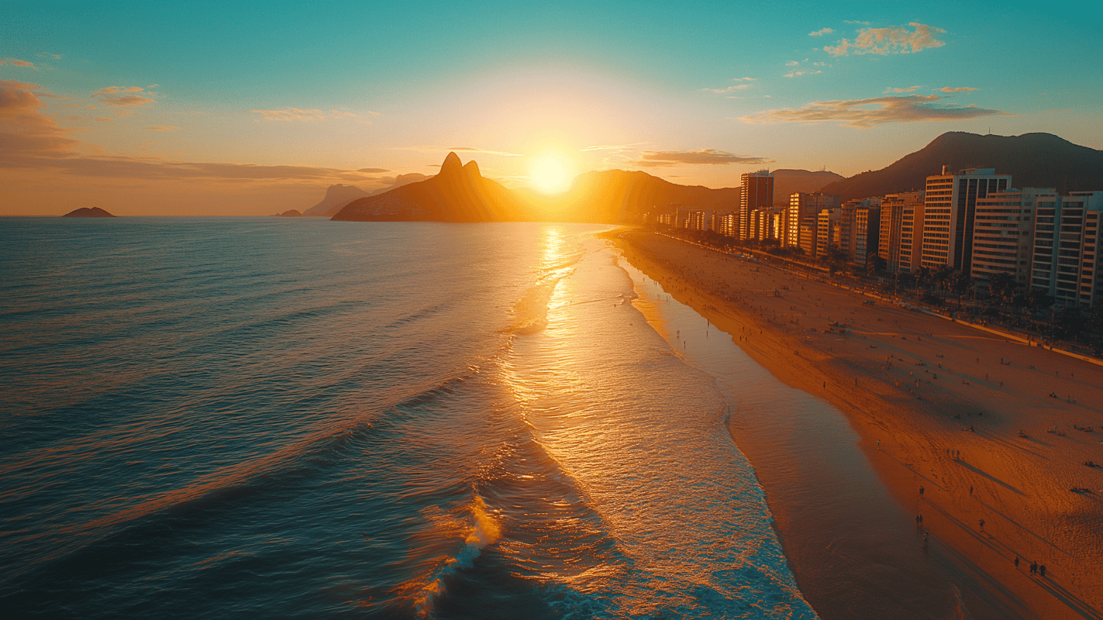 Breathtaking sunset on Copacabana