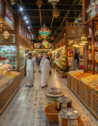 Shoppers at a traditional spice souk in Dubai.
