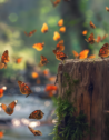 Butterflies during mating season.